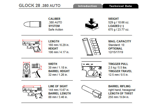 Pistola .380 Glock G28 – Top Gun Armas